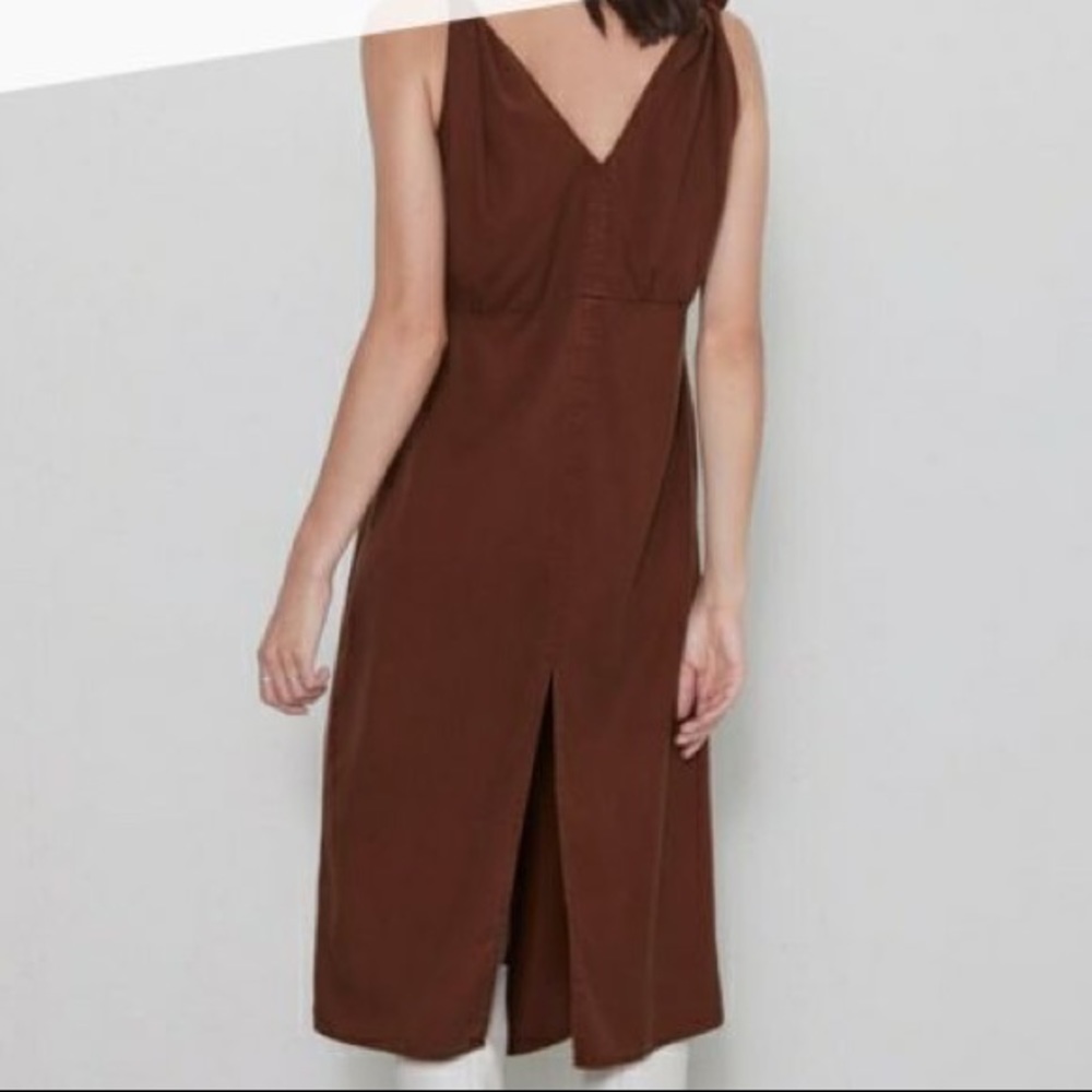 ZARA Knotted V neck Dress